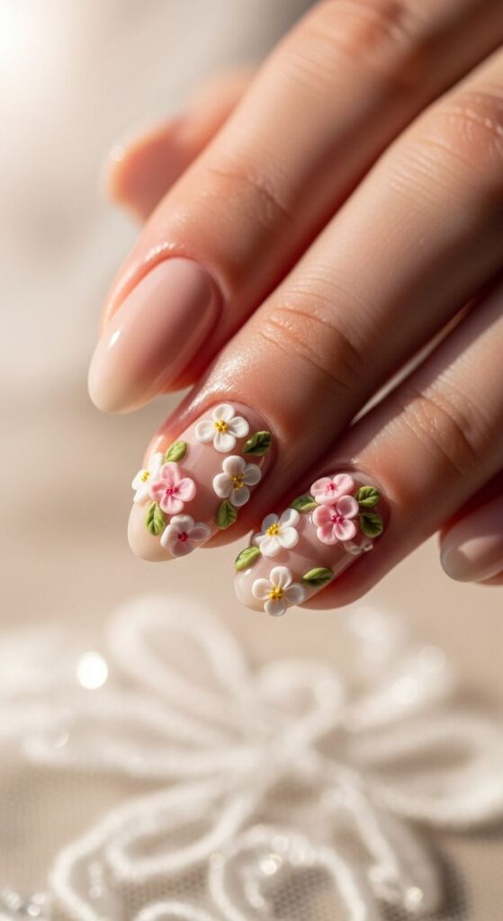 3D Floral Nail Details
