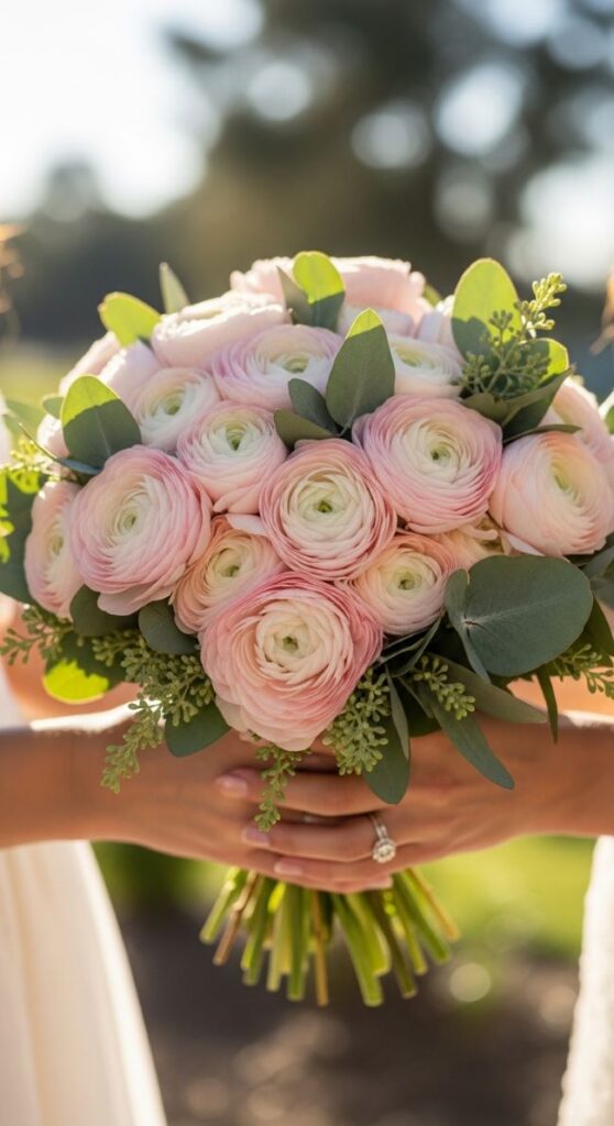 Blush Ranunculus Cluster Bouquet