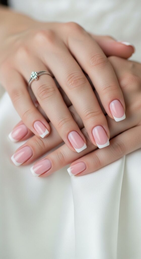 Classic French Bridal Nails