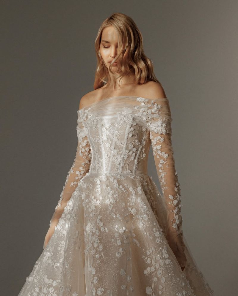 Drop Waist with Metallic Thread Details