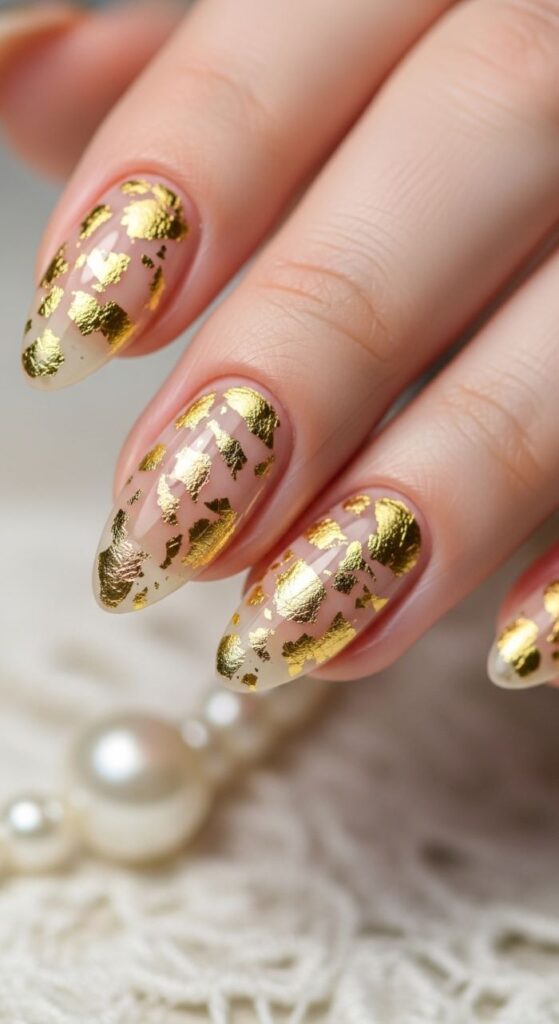 Gold Foil Minimal Nails