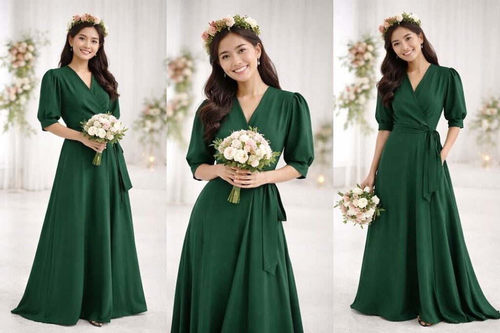 Green Wrap Maxi Dress