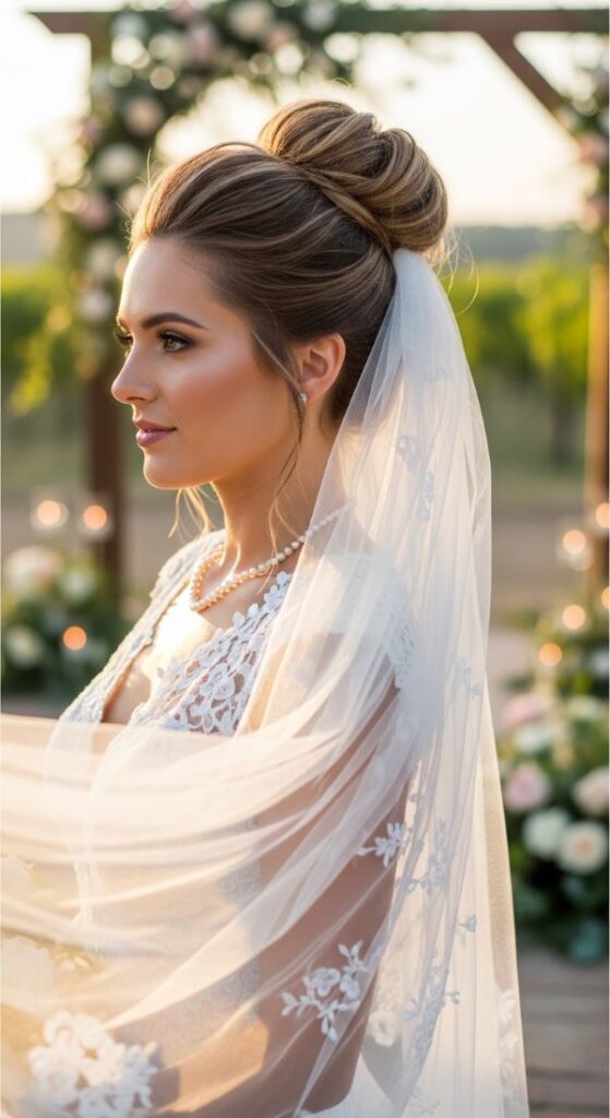 High Bun with Veil