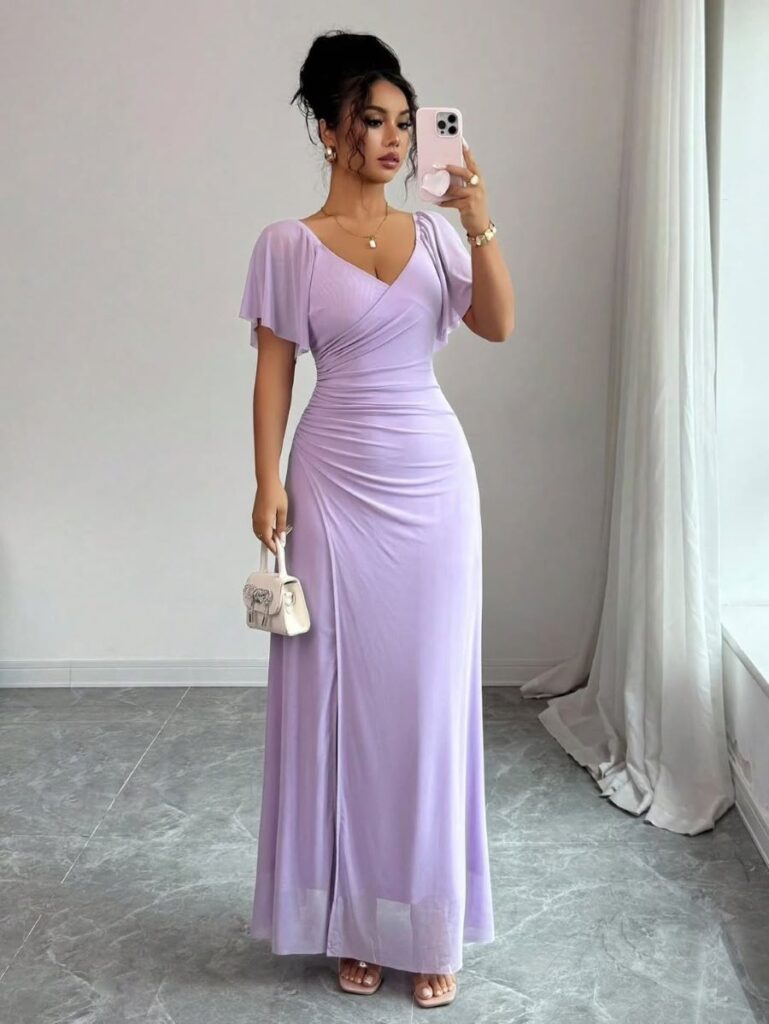 Light Purple Ruffled Dress