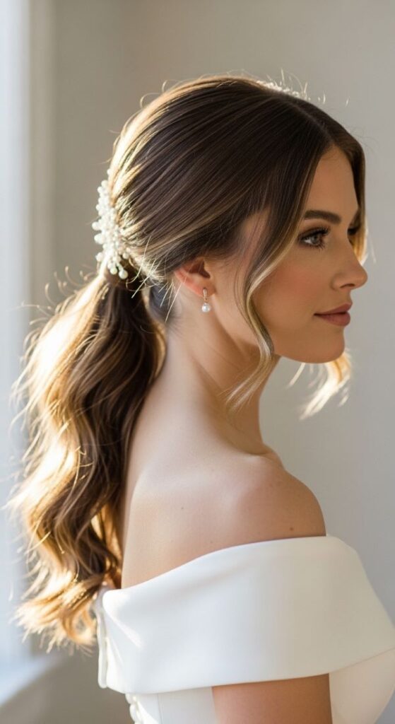 Low Ponytail with Waves