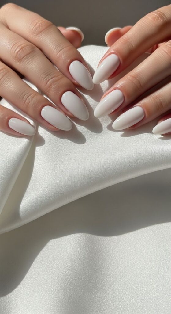 Milky White Nails