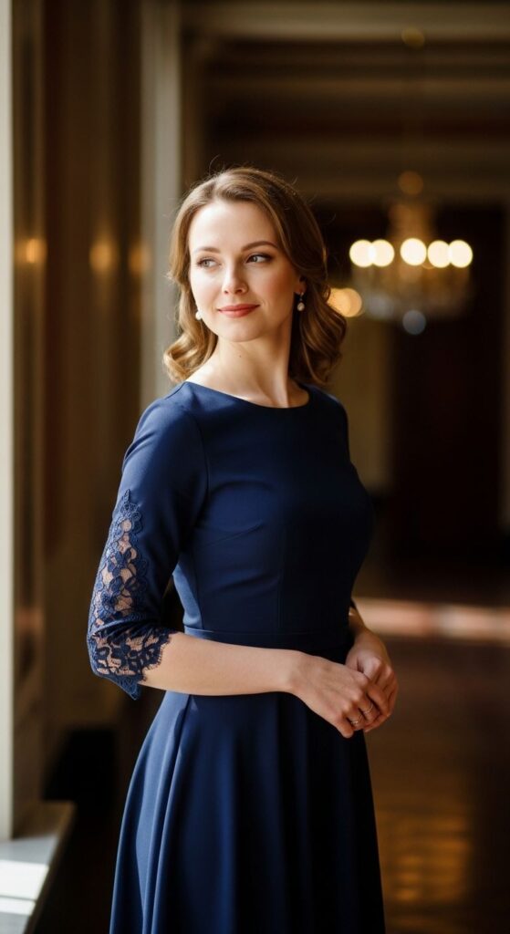 Navy Blue Classic Dresses