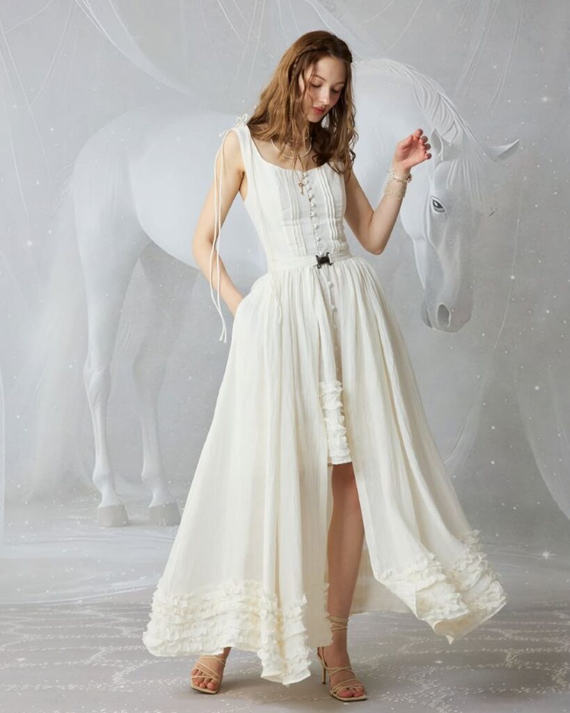 Off-White Linen Dress