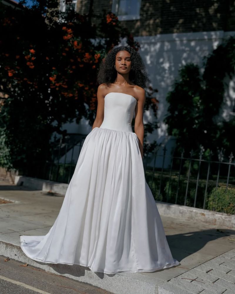 Satin Drop Waist with Minimalist Finish