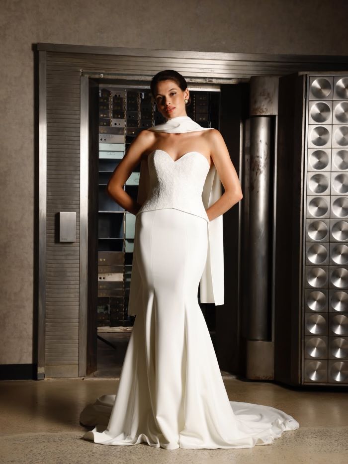 Silk Drop Waist with Flowing Train