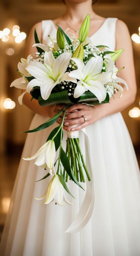 White Lily Elegant Bouquet