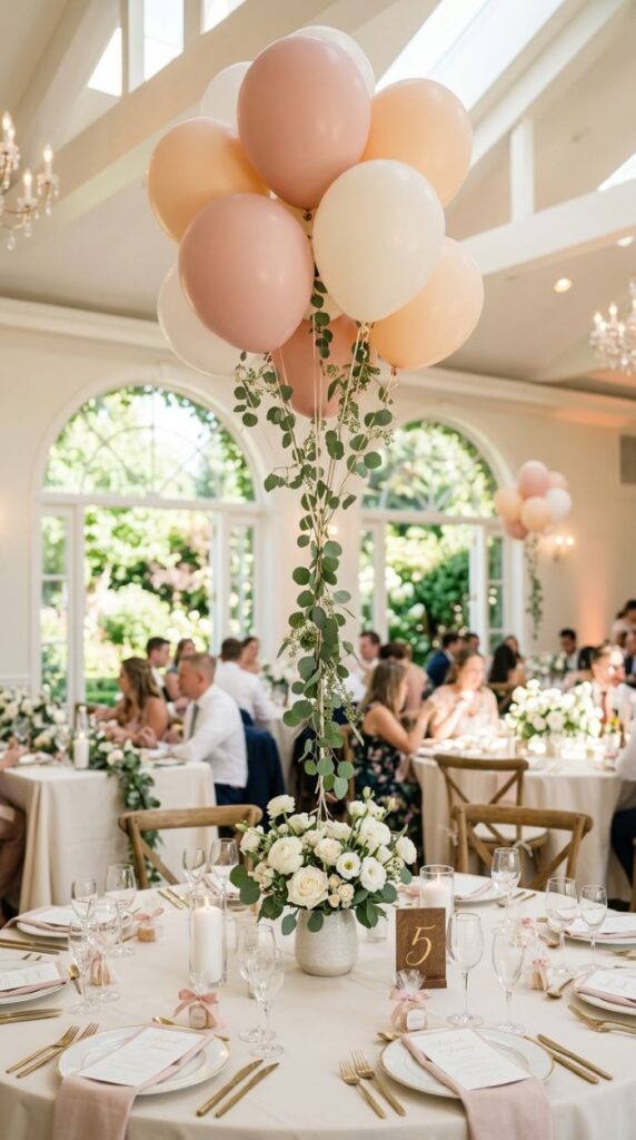 Balloon and Floral Cloud Centrepiece
