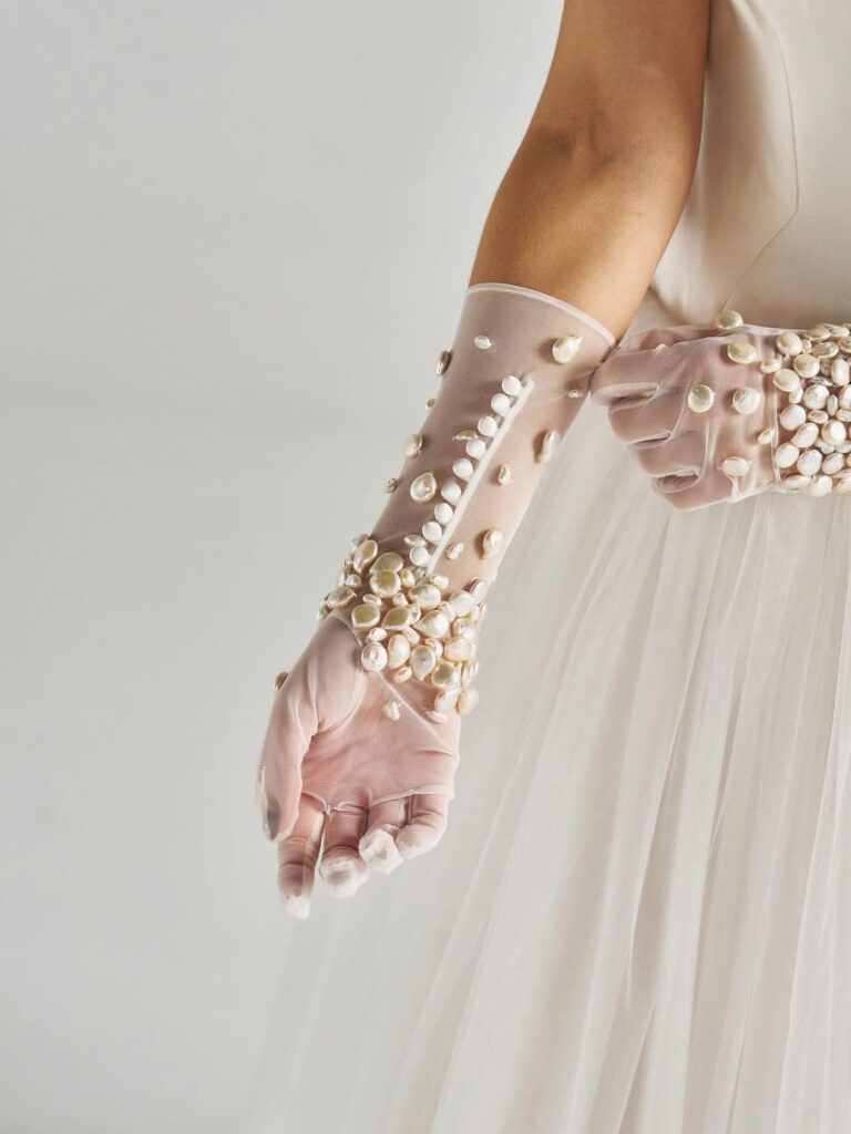 Beaded Crystal Bridal Gloves