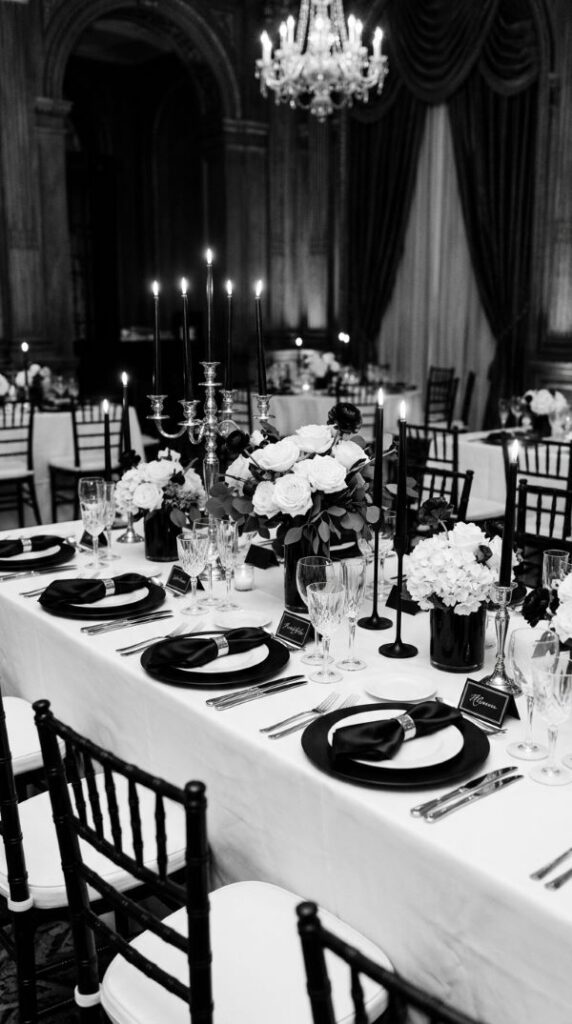Black and White Formal Tablescape