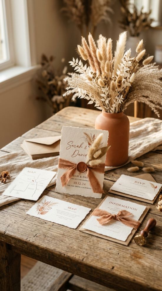 Boho Neutral Invitations
