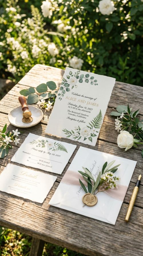 Botanical Greenery Invitations