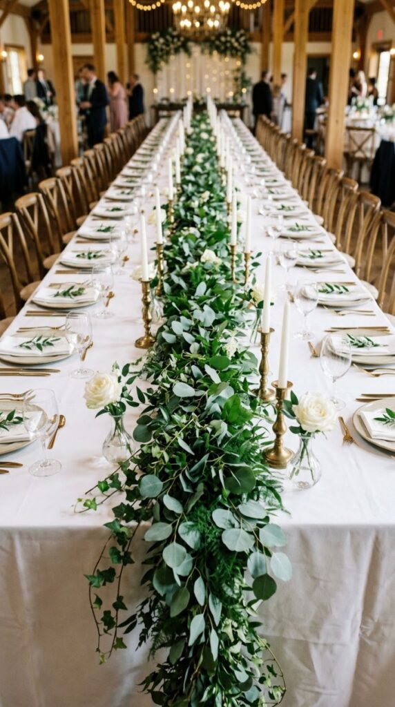 Cascading Greenery Tablerunner