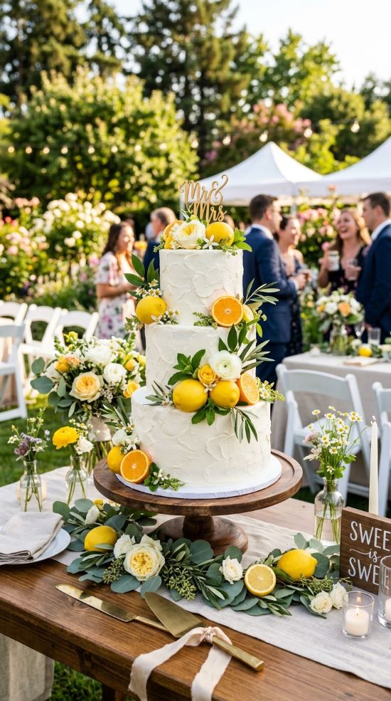 Citrus-Inspired Summer Wedding Cake