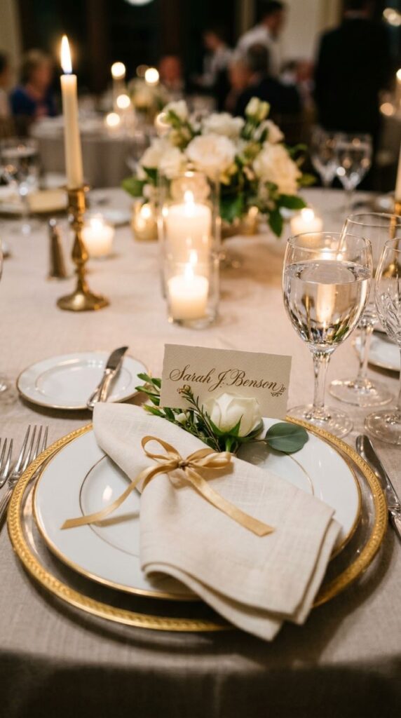 Classic White and Gold Charger Plate Setup