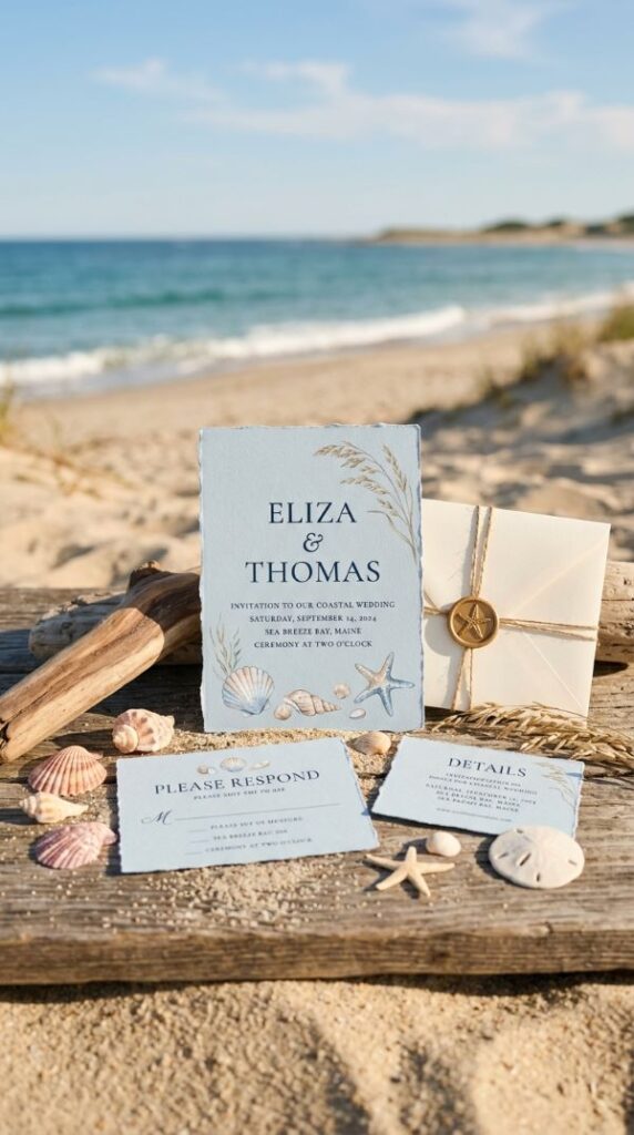 Coastal Blue Invitation Themes