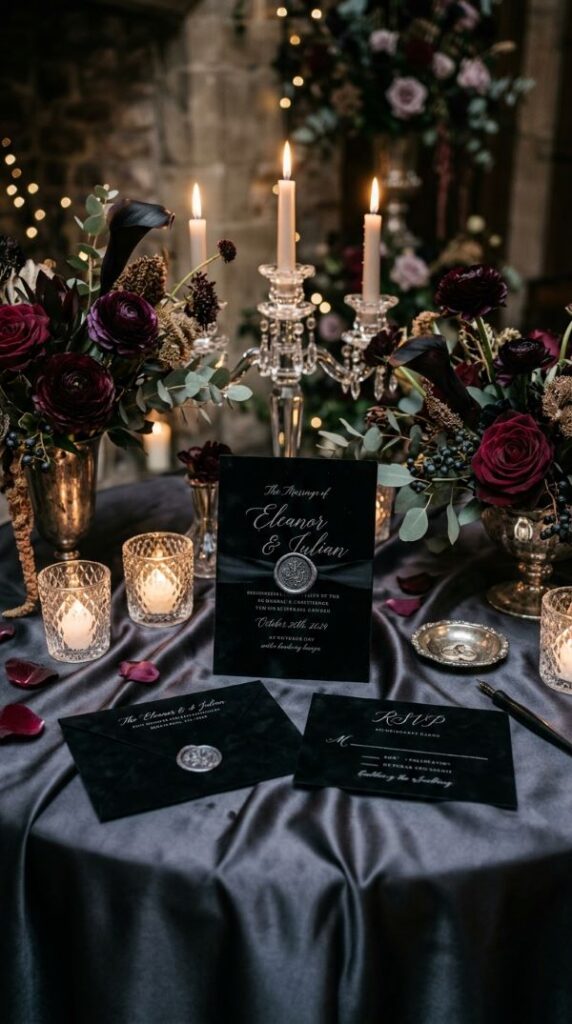 Dark Romantic Wedding Invitations