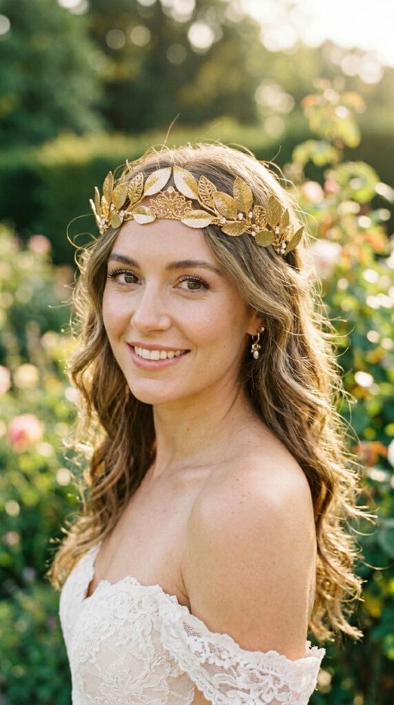 Delicate Gold Leaf Crown