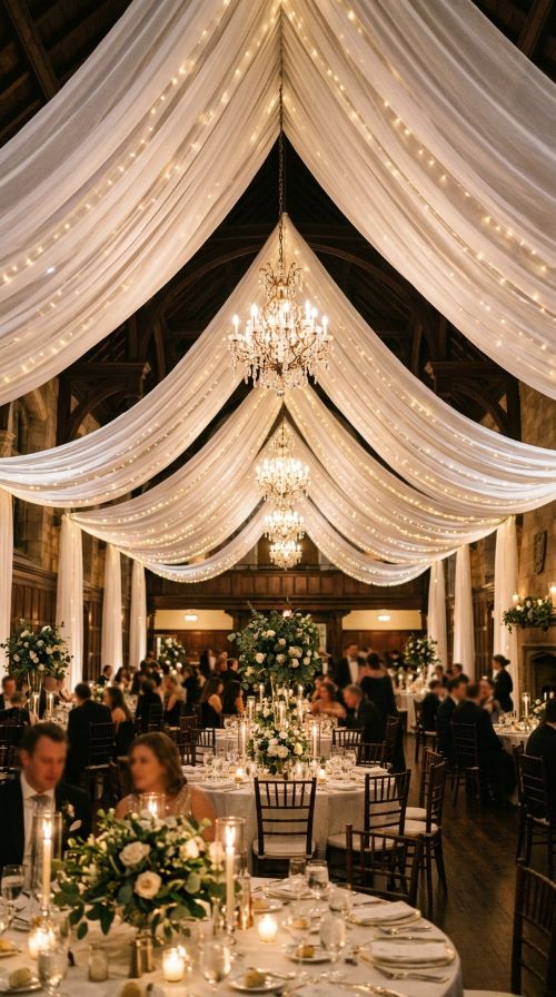 Draped Fabric Ceiling Decor