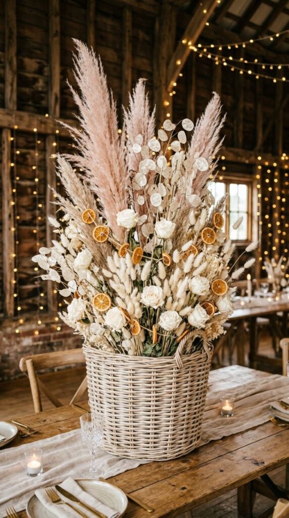 Dried Flower and Pampas Grass Statement Arrangement