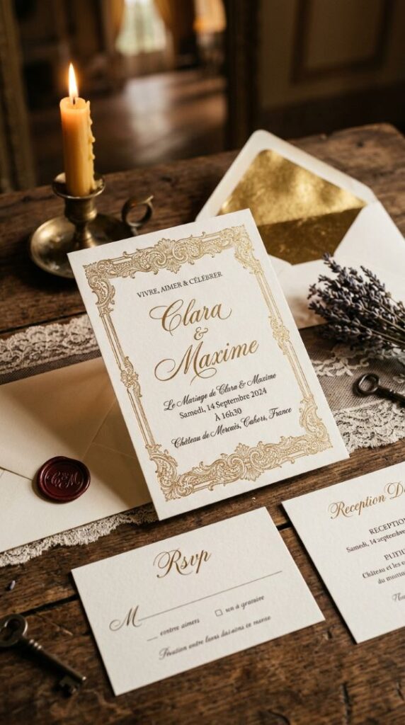French Inspired Classic Invitations