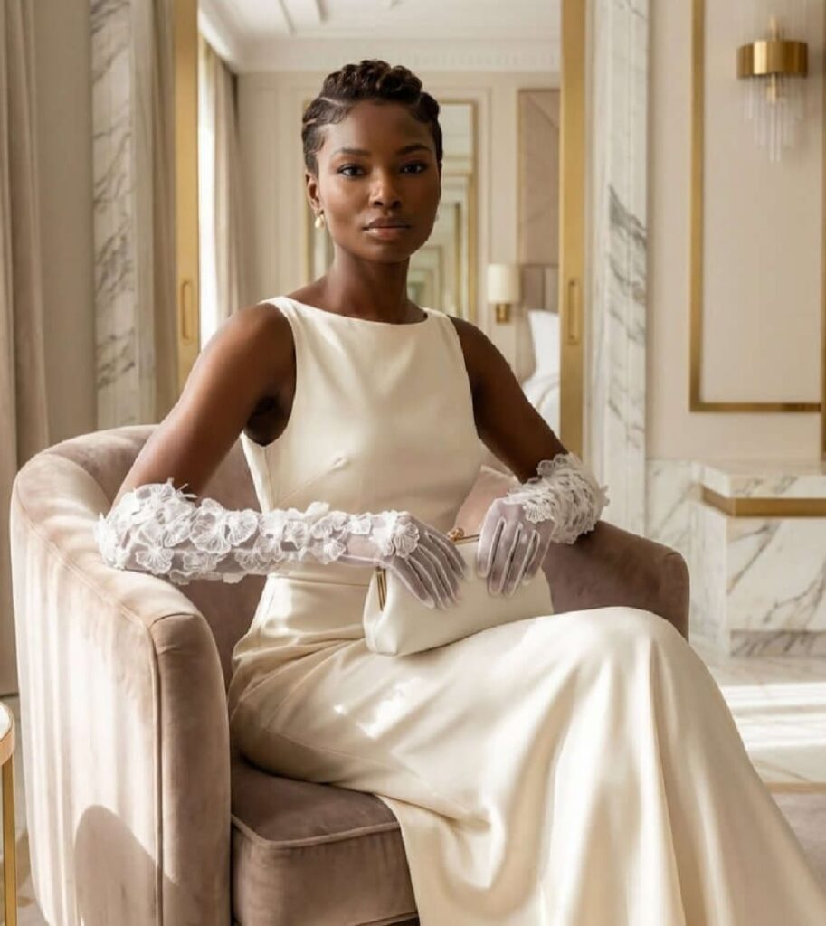 Ivory Bridal Gloves with Button Detail