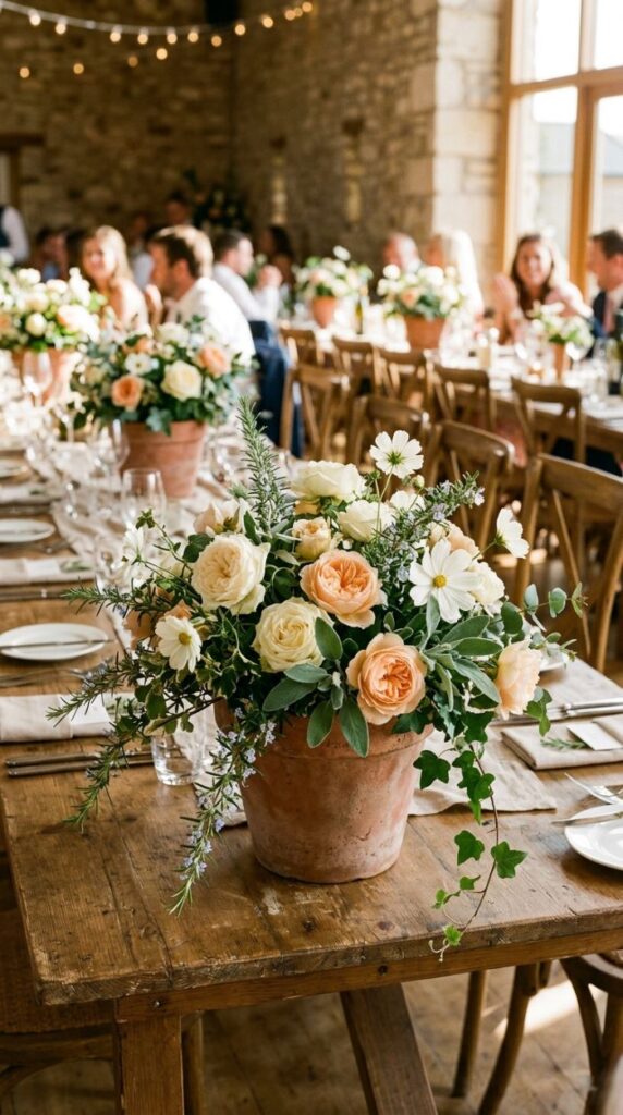 Lush Low Centrepiece in a Terracotta Pot