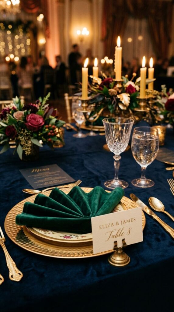 Luxe Jewel-Toned Velvet Napkin Setting