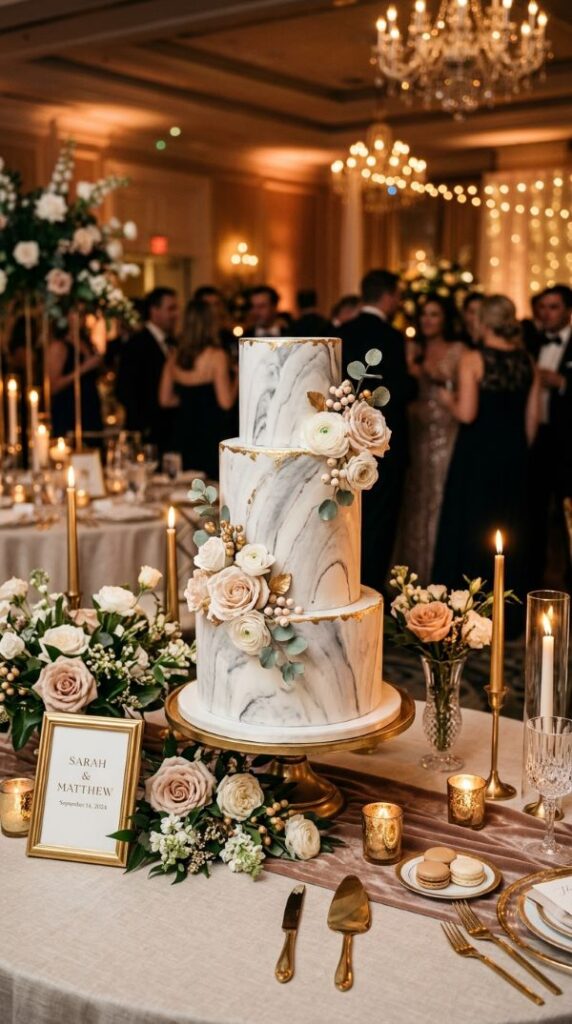 Marble Effect Wedding Cake
