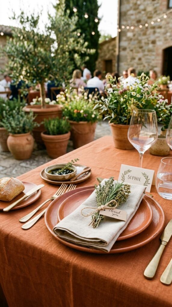 Mediterranean-Inspired Terracotta Place Setting