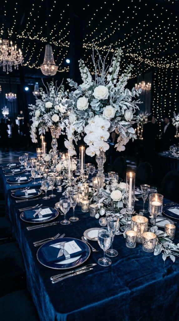 Midnight Blue and Silver