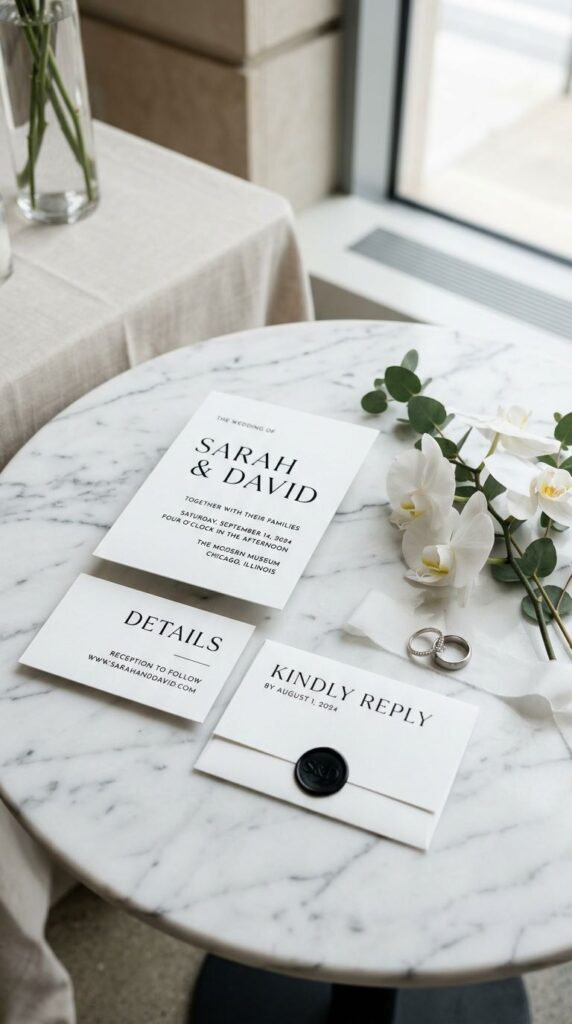 Minimal Black and White Invitations