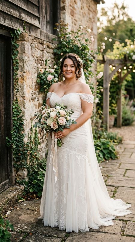 Off-Shoulder Gown for Balanced Proportions
