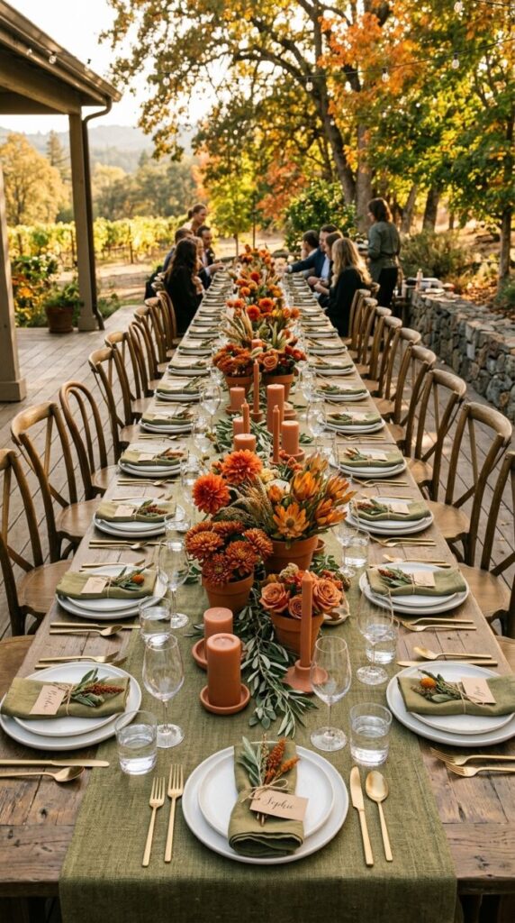 Olive Green and Burnt Orange