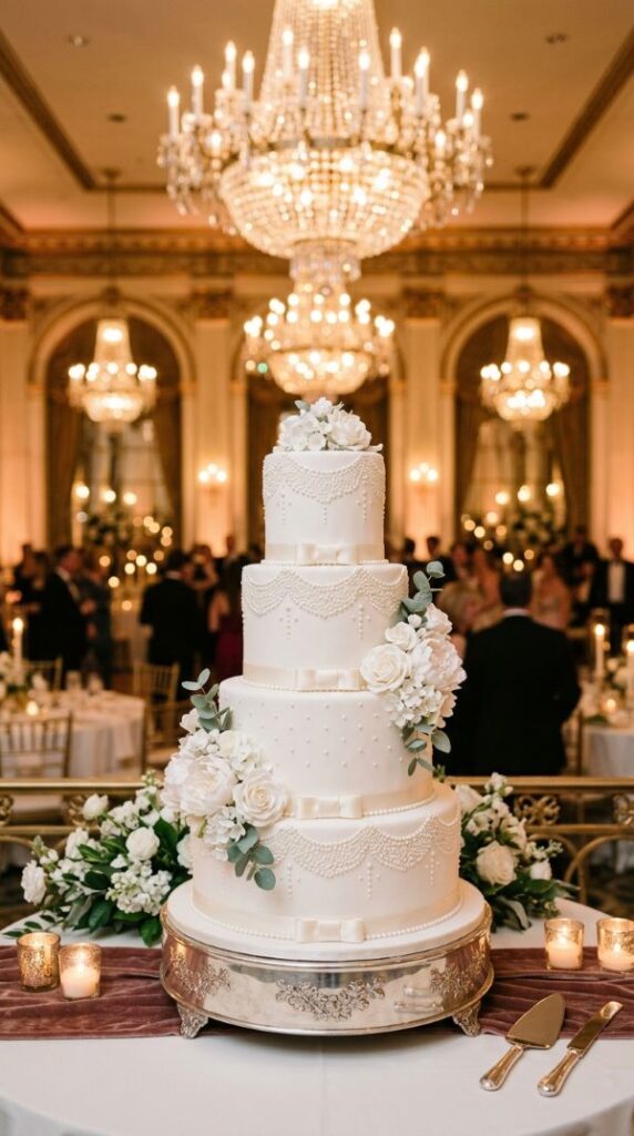 Pearl Detail Wedding Cake