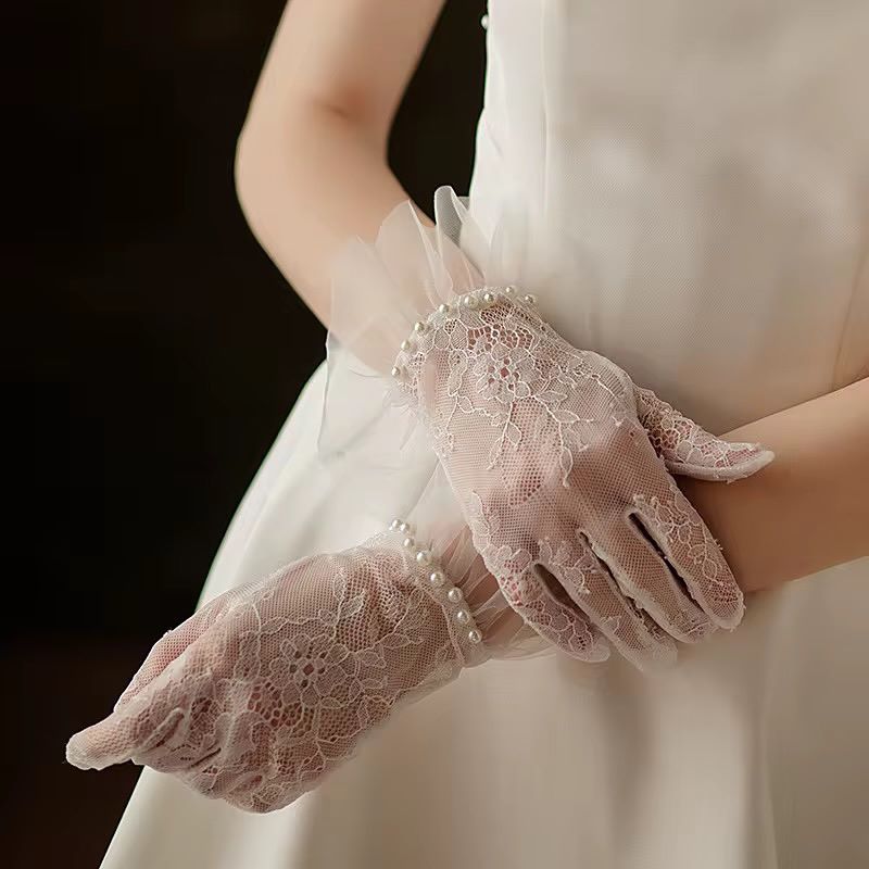 Pearl Embellished Bridal Gloves