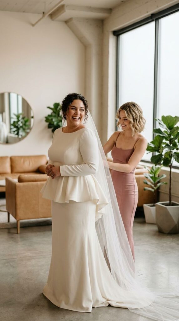 Peplum Waist Wedding Dress