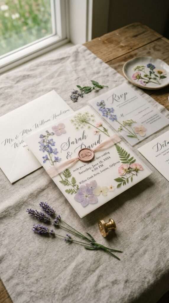 Pressed Flower Invitations