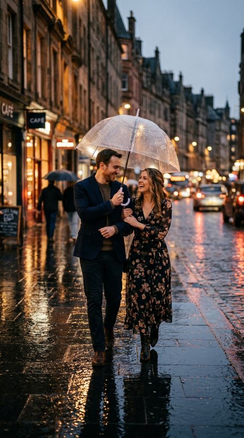 Rainy Umbrella Walk