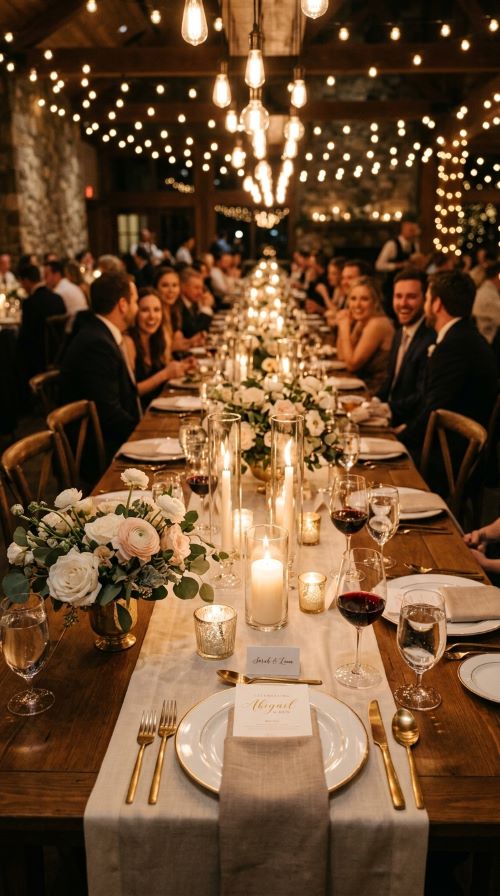 Romantic Candlelit Reception Tables