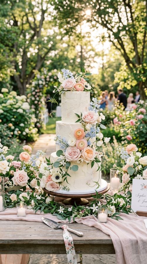 Romantic Garden Wedding Cake