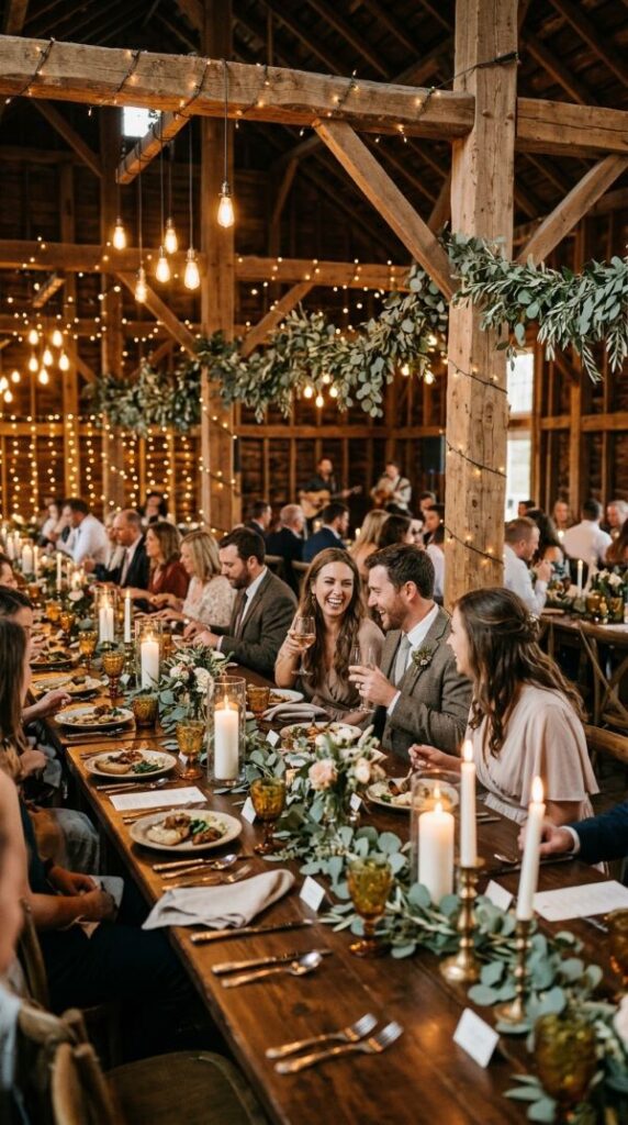 Rustic Barn Wedding Dinner