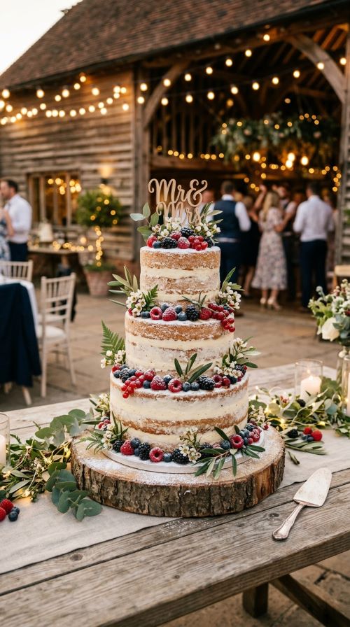 Rustic Naked Wedding Cake