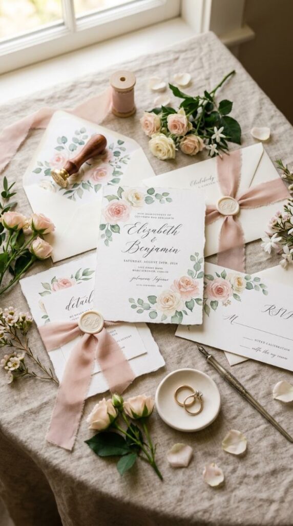 Soft Floral Watercolor Invitations