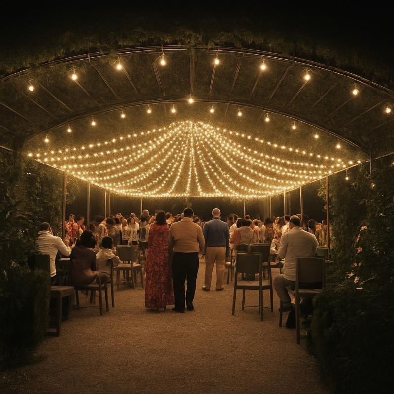 Twinkling String Light Canopy