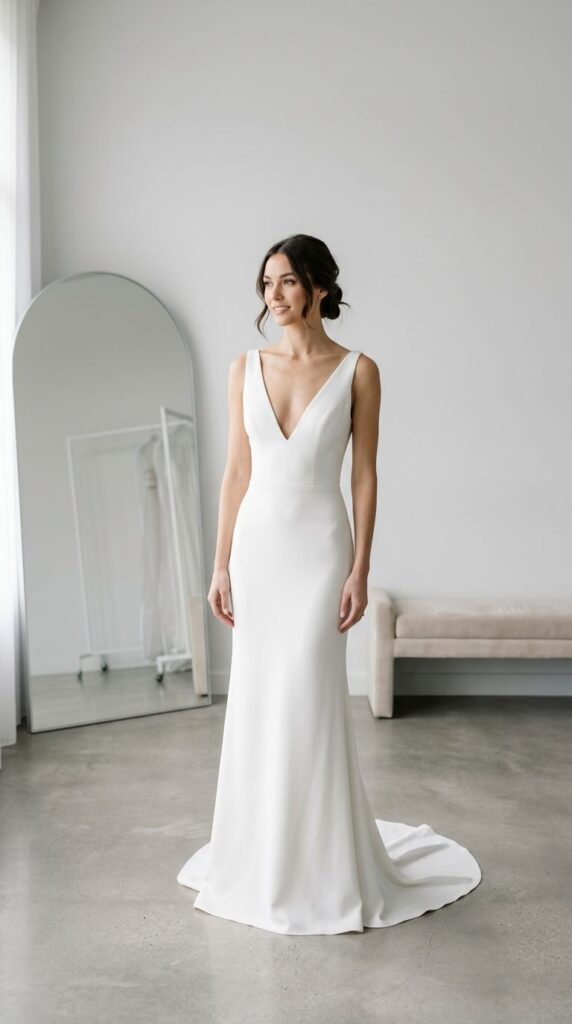 V-Neck Gown for Lengthening Effect